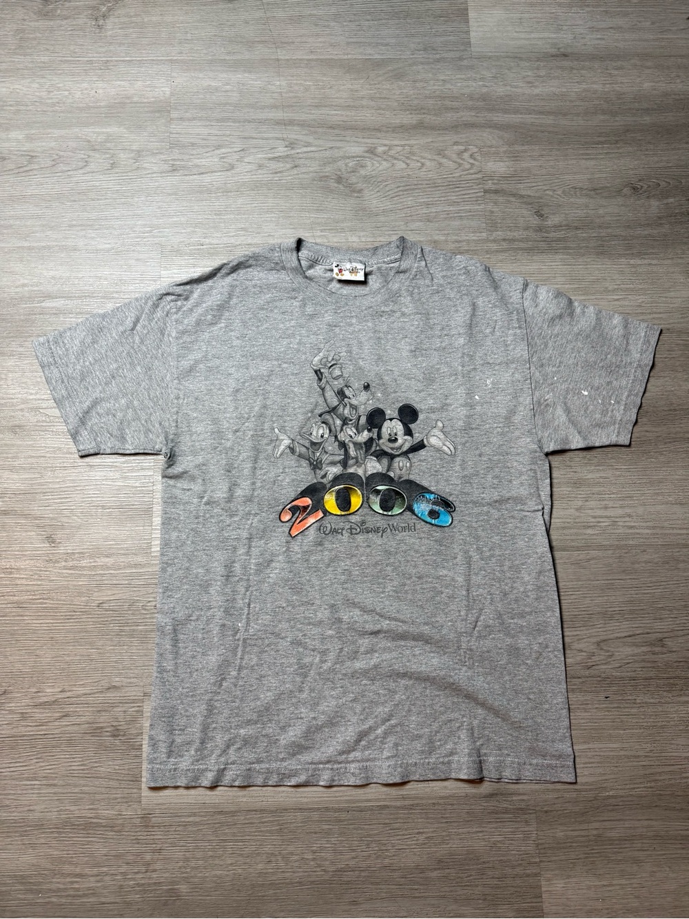 Disney Gray T‑Shirt with Mickey Tag Graphic